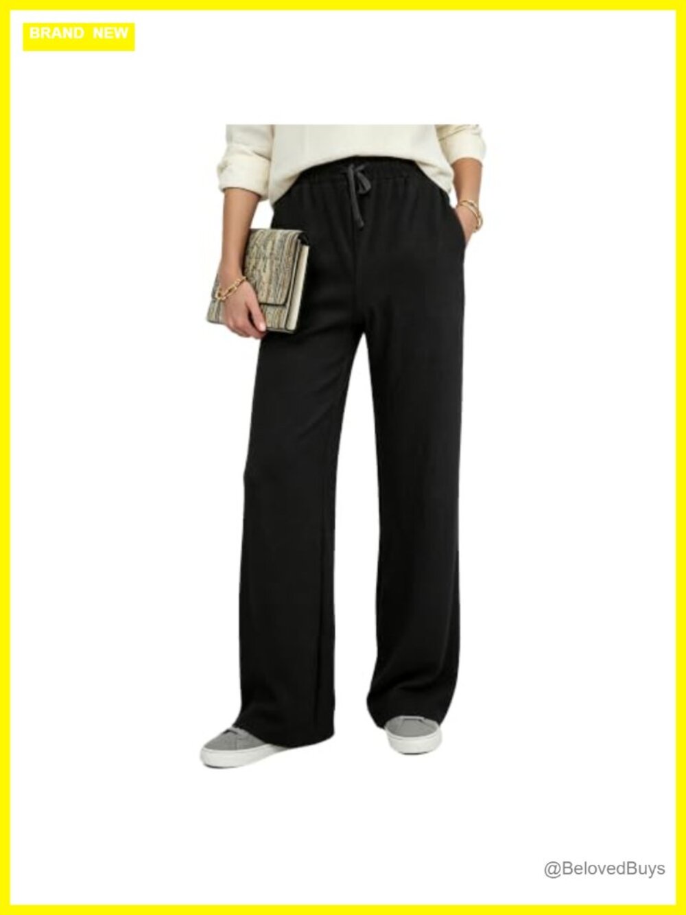 Womens High Waist French Terry Sweatpants Loose Lounge Athletic Pants Pockets